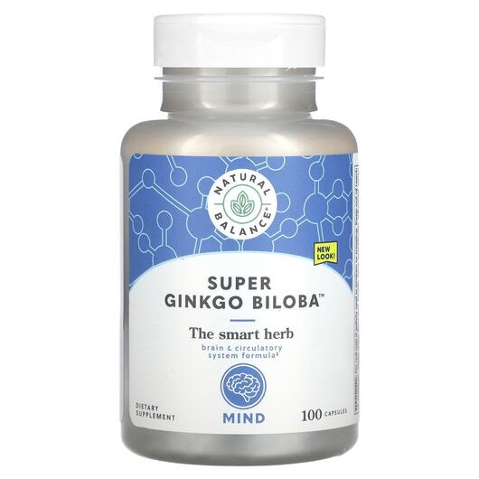 Основное фото товара Гинкго Билоба, Super Ginkgo Biloba + Gotu Kola 100, 100 капсул