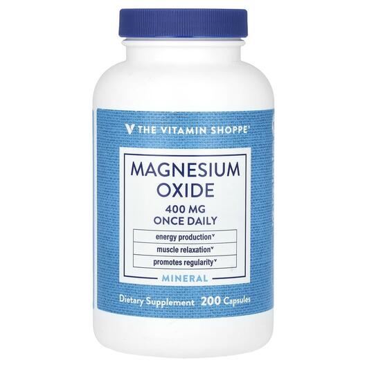 Основное фото товара TheVitaminShoppe, Магний, Magnesium Oxide 400 mg, 200 капсул