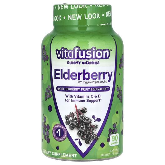Основное фото товара Elderberry With Vitamins C & D for, Поддержка иммунитета, 90 
