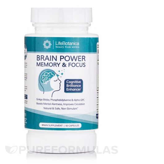 Основное фото товара Поддержка мозга, Brain Power Memory & Focus, 60 капсул