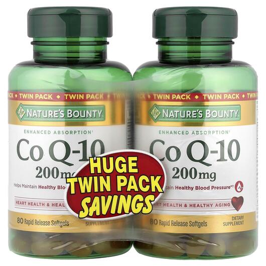 Основное фото товара Nature's Bounty, CoQ-10, CoQ-10 200 mg, 80 капсул