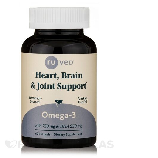 Основное фото товара Ruved, Омега 3, Omega-3 Heart Brain & Joint Support, 60 капсу