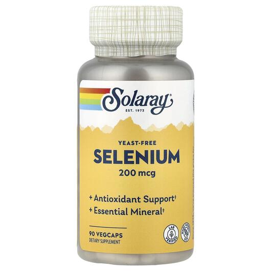 Основное фото товара Solaray, Селен 200 мкг, Selenium 200 mcg, 90 капсул