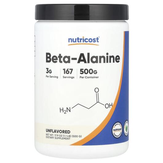 Основное фото товара Nutricost, Бета Аланин, Beta-Alanine Unflavored, 500 г