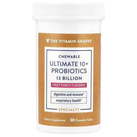 Основное фото товара Chewable Ultimate 10+ Probiotics Fruit Punch, Пробиотики, 30 табл