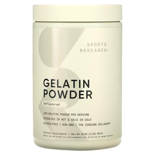 Основное фото товара Sports Research, Желатин, Gelatin Powder Unflavored, 454 г
