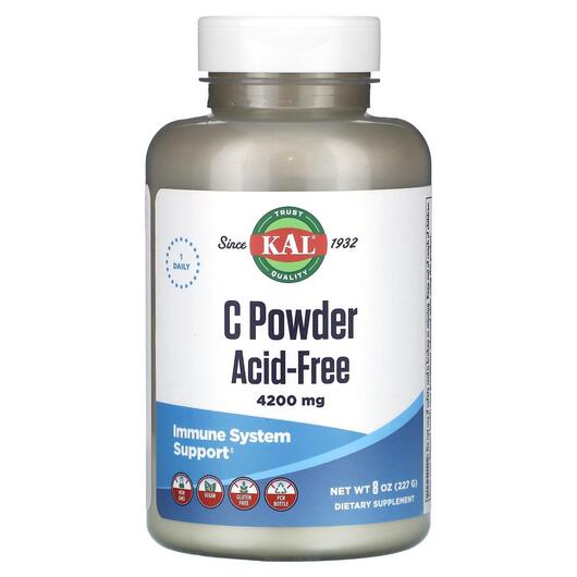 Основное фото товара KAL, Витамин C, C Powder Acid-Free 4200 mg, 227 г