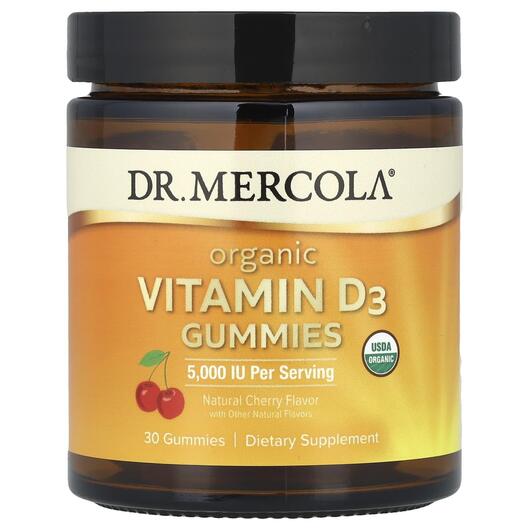 Основне фото товара Organic Vitamin D3 Gummies Natural Cherry, Вітамін D3, 30 таблето