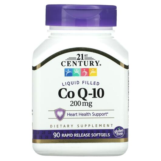 Основное фото товара CoQ-10 200 мг, Liquid Filled CoQ-10 200 mg, 90 капсул