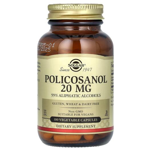 Основное фото товара Solgar, Поликозанол 20 мг, Policosanol 20 mg, 100 капсул