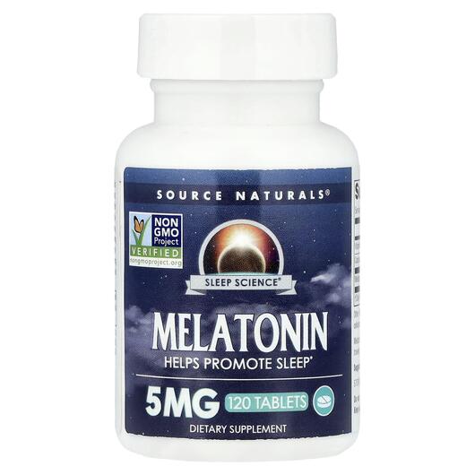 Основное фото товара Source Naturals, Мелатонин 5 мг, Melatonin 5 mg 120, 120 таблеток