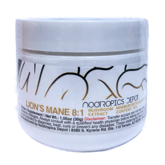 Основное фото товара Nootropics Depot, Грибы Львиная грива, Lion's Mane 8:1, 30 г
