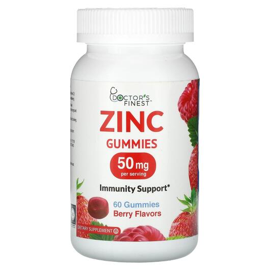 Основное фото товара Doctor's Finest, Цинк, Zinc Gummies Berry 25 mg, 60 таблеток
