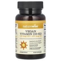 Vegan Vitamin D3 + K2 Витамины D3 + K2 Naturewise