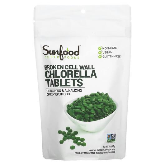 Основное фото товара Broken Cell Wall Chlorella Tablets 250 mg 452 Tablets, Хлорелла, 