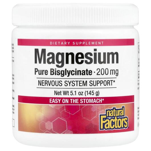 Основное фото товара Natural Factors, Магний 200 мг, Magnesium Bisglycinate, 120 г