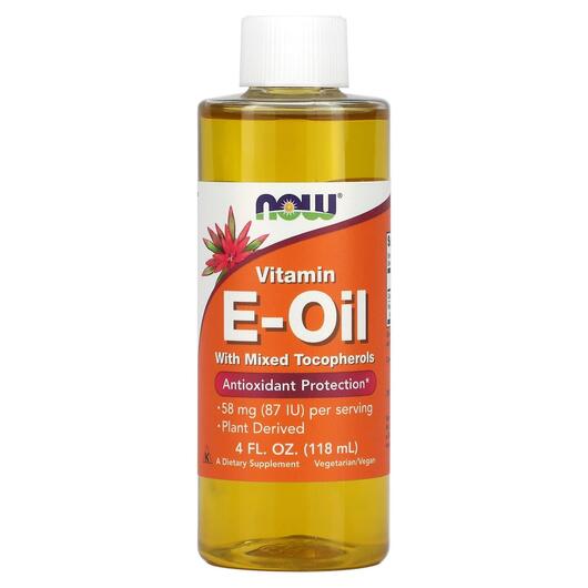 Основное фото товара NOW, Витамин E, Natural E-Oil, 118 мл