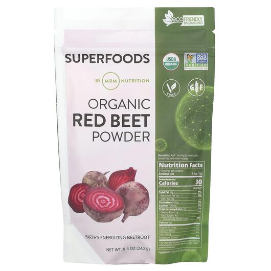Основное фото товара MRM, Красная свекла в порошке, Raw Organic Red Beet, 240 г