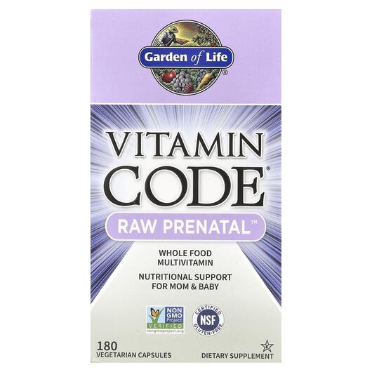 Основное фото товара Мультивитамины, Vitamin Code RAW Prenatal, 180 капсул