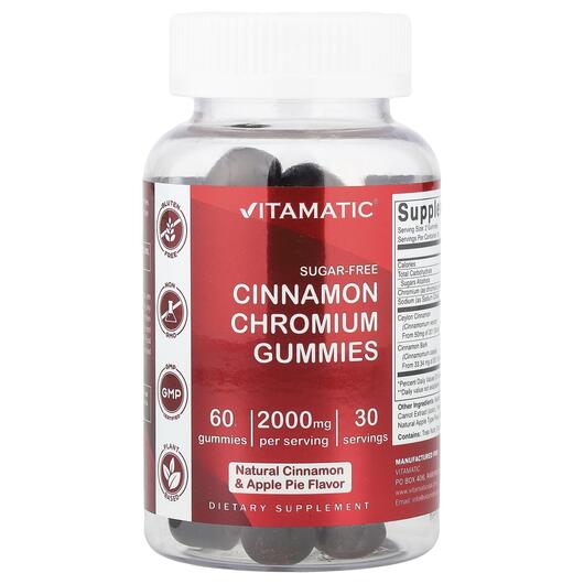 Основное фото товара Vitamatic, Хром, Cinnamon Chromium Gummies, 60 таблеток