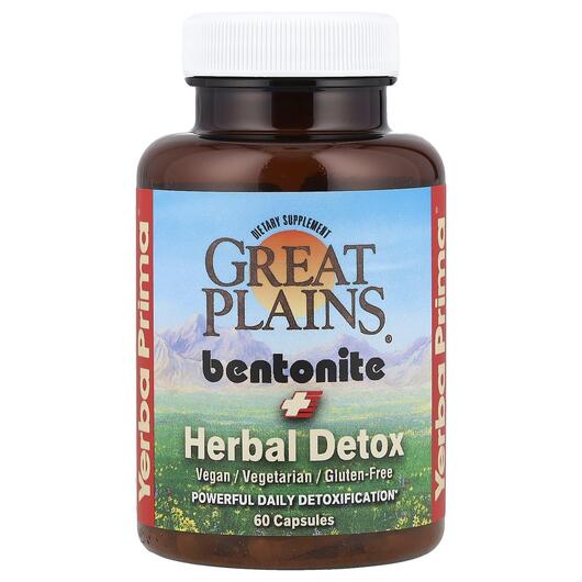 Основное фото товара Great Plains Bentonite + Herbal Detox, Бентонитовый Детокс, 60 ка