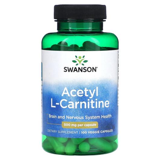 Основное фото товара Swanson, L-Карнитин, Acetyl L-Carnitine 500 mg, 100 капсул