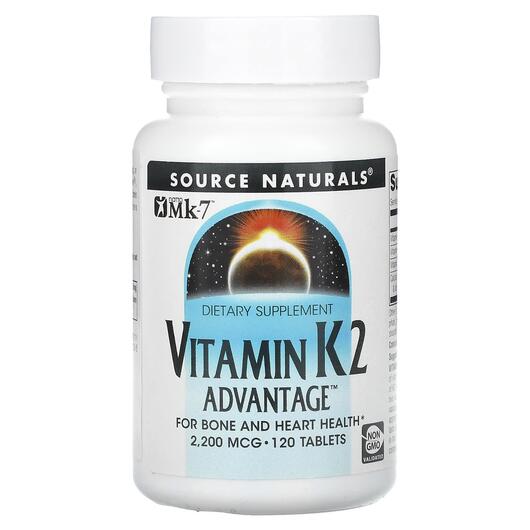 Основное фото товара Витамин K Филлохинон, Vitamin K2 Advantage 2200 mcg, 120 таблеток