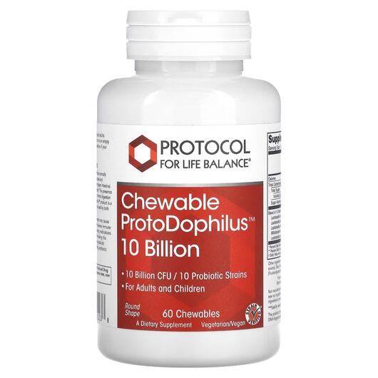 Основное фото товара Chewable ProtoDophilus 10 Billion, Лактобактерии Ацидофилус, 60 т