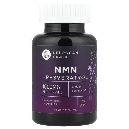 Основное фото товара Neurogan Health, Ресвератрол, NMN + Resveratrol, 90 капсул