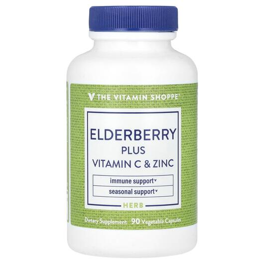 Основное фото товара Витамин C, Elderberry Plus Vitamin C & Zinc, 90 капсул