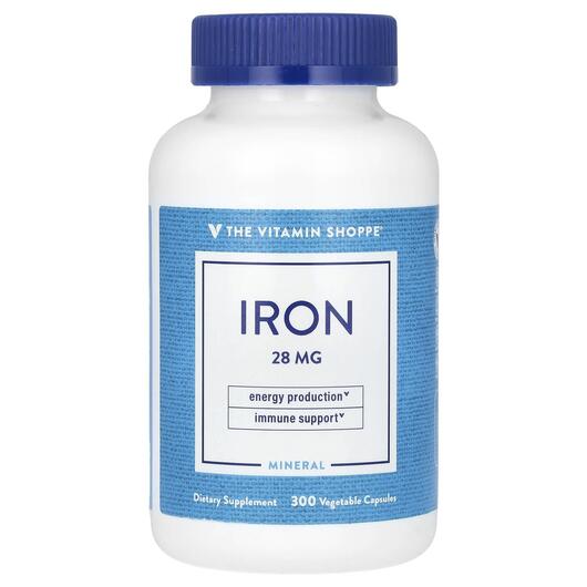 Основное фото товара TheVitaminShoppe, Железо, Iron 28 mg, 300 капсул