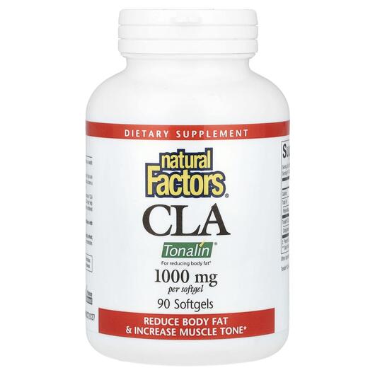 Основне фото товара Natural Factors, CLA 1000 mg, Лінолева кислота, 90 капсул
