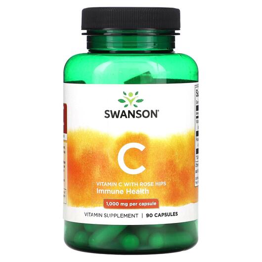 Основное фото товара Swanson, Витамин C, Vitamin C With Rose Hips, 90 капсул