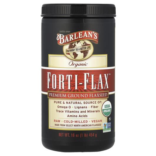 Основное фото товара Barleans Organic Forti Flax Premium Ground Flaxseed, Льняное Масл