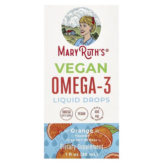Основное фото товара Веганская Омега-3, Vegan Omega-3 Liquid Drops Orange, 30 мл