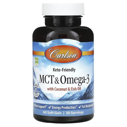 Основное фото товара MCT Масло, MCT & Omega-3 With Coconut & Fish Oil, 60 капс