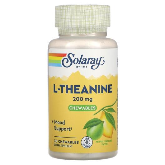 Основное фото товара Solaray, L-Теанин, L-Theanine 200 mg Chewables, 30 таблеток