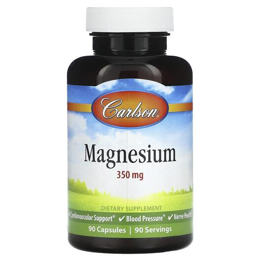 Основное фото товара Carlson, Магний, Magnesium 350 mg, 90 капсул