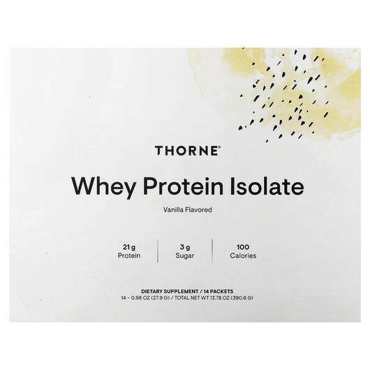 Основное фото товара Thorne, Протеин Изолят, Whey Protein Isolate Vanilla, 14 шт