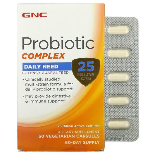Основне фото товара Probiotic Complex Daily Need 25 Billion CFUs, Пробіотики, 60 капс