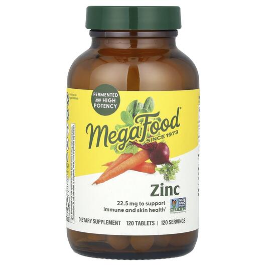 Основное фото товара MegaFood, Цинк, Zinc, 120 таблеток