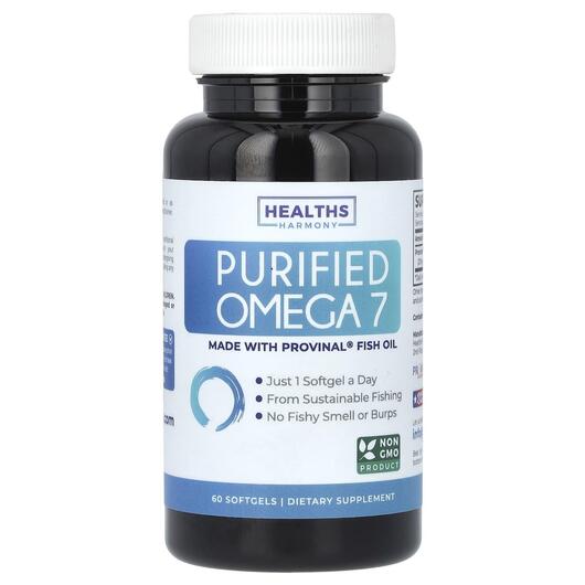 Основне фото товара Healths Harmony, Purified Omega 7 420 mg, Омега 7, 60 капсул