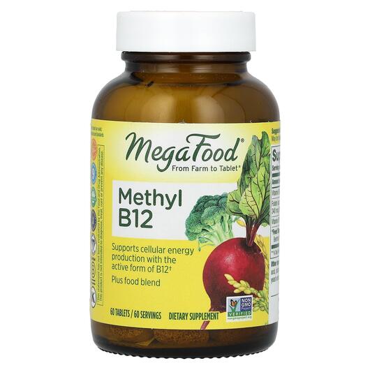 Основное фото товара MegaFood, Метилкобаламин B12, Methyl B12, 60 таблеток