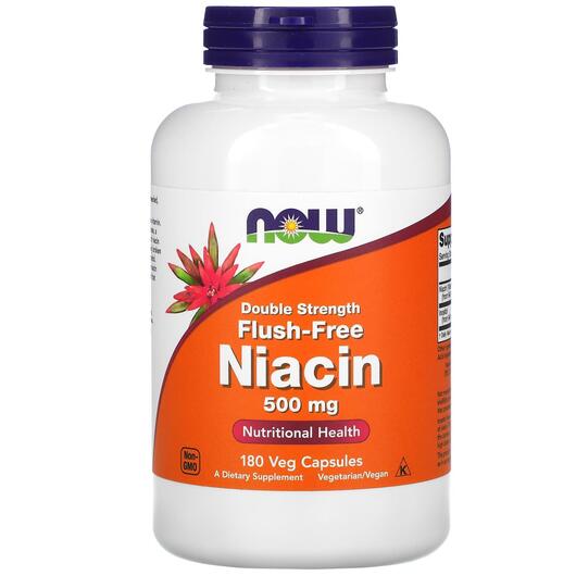 Основное фото товара NOW, Ниацин 500 мг без приливов, Niacin 500 mg, 180 капсул