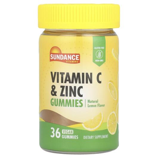 Основное фото товара Витамин C, Vitamin C & Zinc Gummies Natural Lemon, 36 таблето