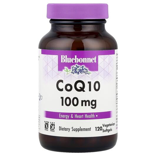 Основное фото товара Bluebonnet Nutrition, Убихинон 100 мг, CoQ10 100 mg, 120 капсул