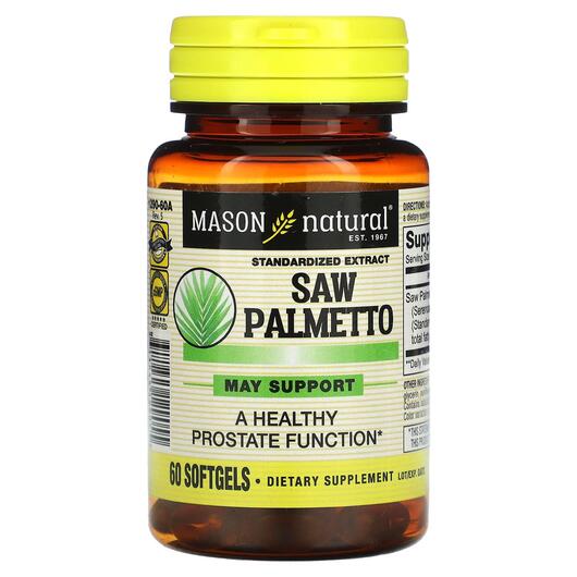 Основное фото товара Mason, Со Пальметто, Saw Palmetto Standardized Extract, 60 капсул