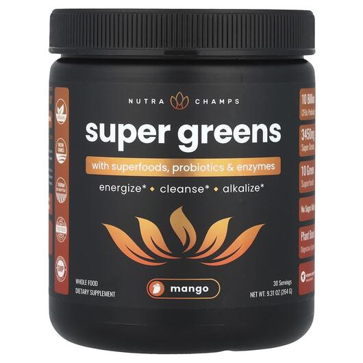 Основное фото товара Super Greens With Superfoods Probiotics & Enzymes, Суперфуд, 