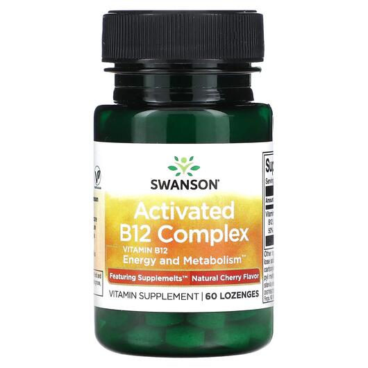 Основное фото товара Activated B12 Complex Natural Cherry, Витамин B12 Кобаламин, 60 т