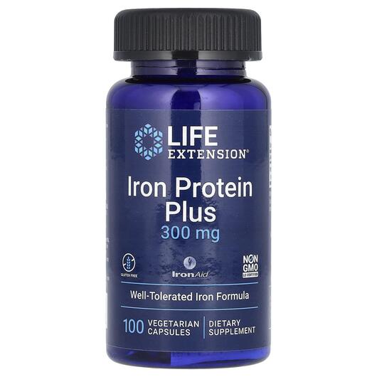 Основное фото товара Железо 300 мг, Iron Protein Plus 300 mg, 100 капсул